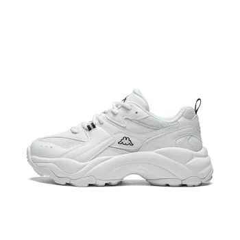 Kappa Back to Back Anti Slip Wear Resistant Low Top Chunky Sneakers Unisex White Black