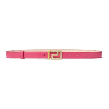 VERSACE Ornamental With A Touch Of Smooth Buckle Leather Belts Women's Pink Width: 2cm
