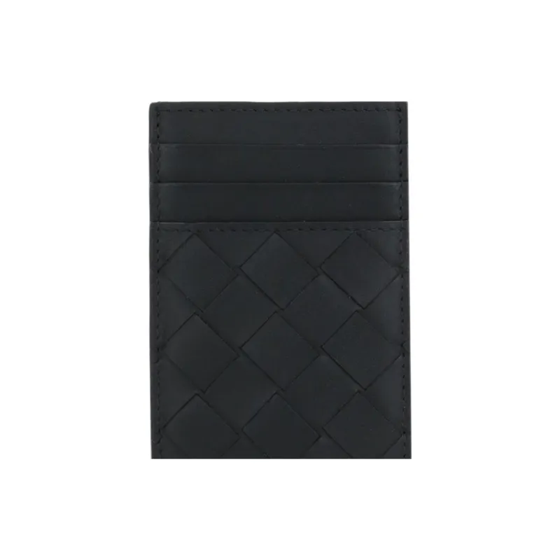 Bottega Veneta Intrecciato Cow Leather Card Holder Wallet Regular Men's Black-5