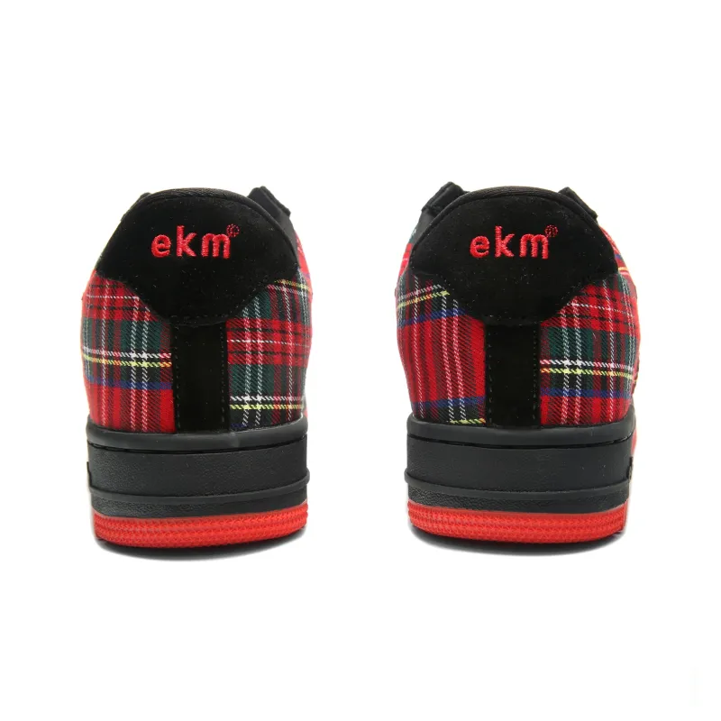 EKM Anti Slip And Wear Resistant Height Increasing Low Top Skateboard Shoes Unisex Red Black-1