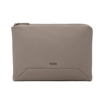 TUMI Leather Shoulder Bag Clutch Men's Taupe