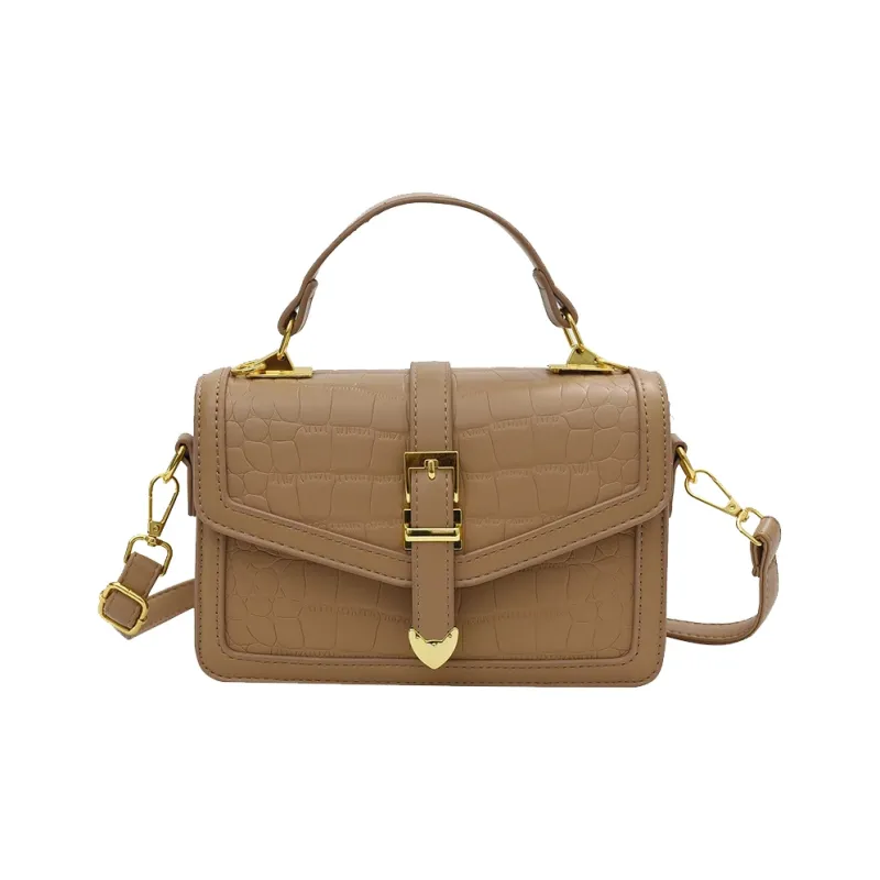 MARKANGARO PU Small Square Bag, One Shoulder Handbag Regular Unisex Mousse Black/Khaki-1