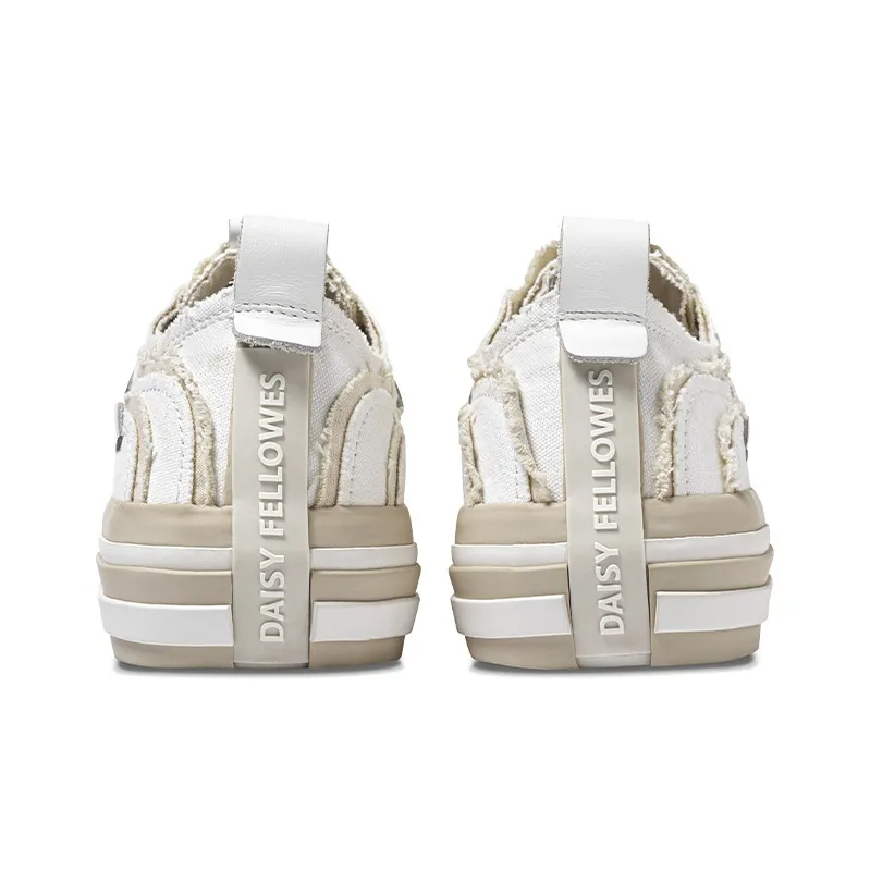 Daisy Fellowes Height Increasing Lightweight Low-Top Skateboard Shoes/Canvas Shoes Unisex White-5
