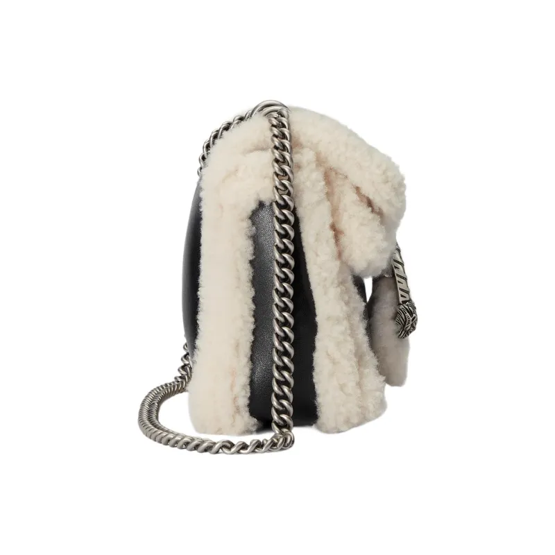 GUCCI Dionysus Smooth Finish Leather Patchwork Shearling Crossbody Bag, Shoulder Bag Women's-2