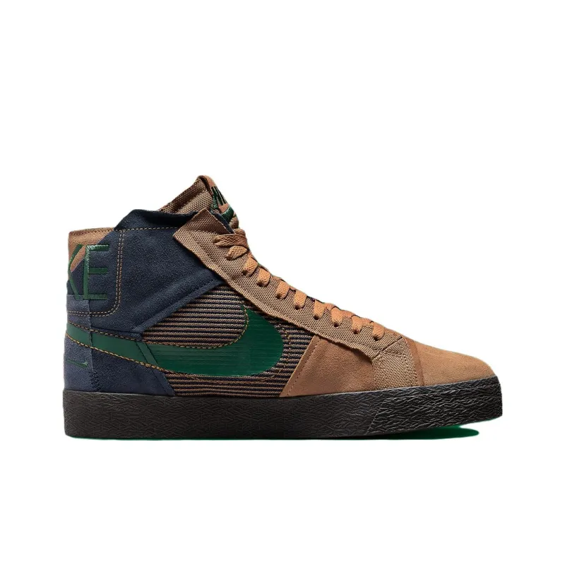 Nike Sb Zoom Blazer Mid Premium Legend Dark Brown Obsidian Patchwork-1