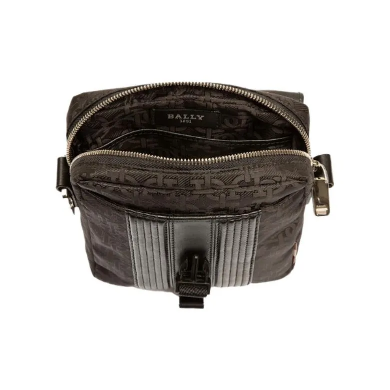 BALLY Fabric With Leather Briefcase Shoulder Bag Crossbody Bag Men's Black-2