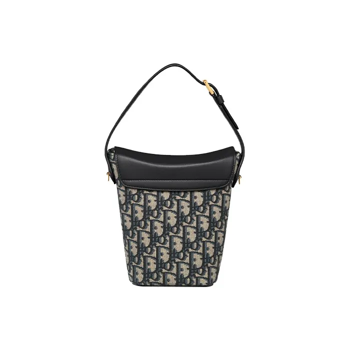 DIOR 30 Montaigne Cow Leather Bucket Bag Handbag Shoulder Bag Women's Blue-3