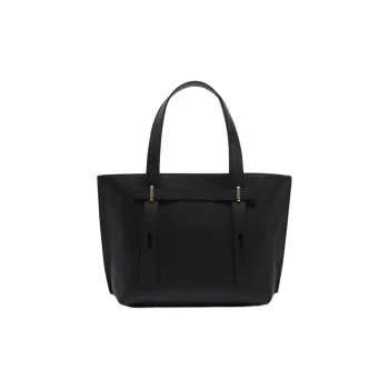 Furla Grain Calfskin Tote Bag, Shopping Bag, Handbag Trumpets Women's Black