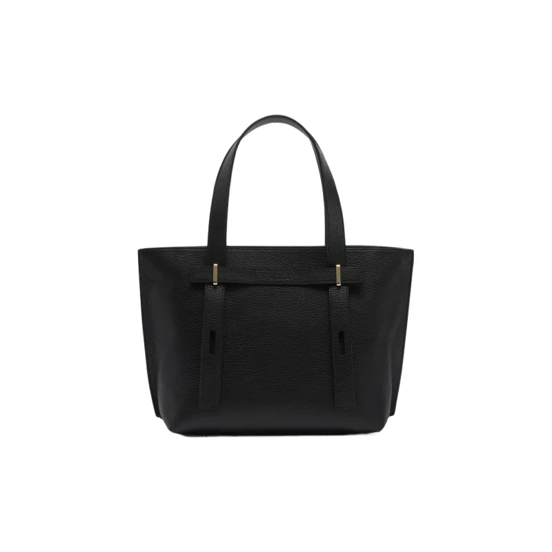 Furla Grain Calfskin Tote Bag, Shopping Bag, Handbag Trumpets Women's Black-0