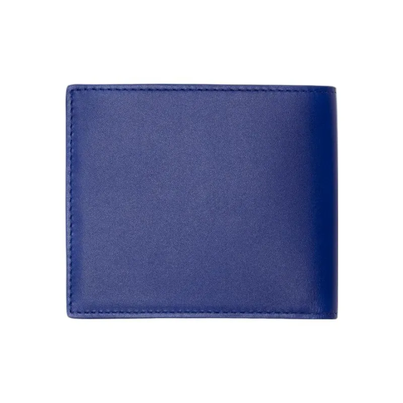 Burberry Smooth Calf Leather Coin Purses Wallets Men's Knight Blue-1