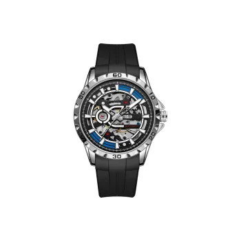 PEAK Explorer Collection Mechanical Movement Silicone Strap Watch Men's Watches Cut-Out Dial