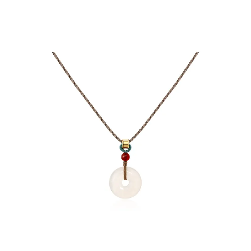 HOLLY RYAN Agate New Chinese Style Peace Buckle Necklace Unisex-1