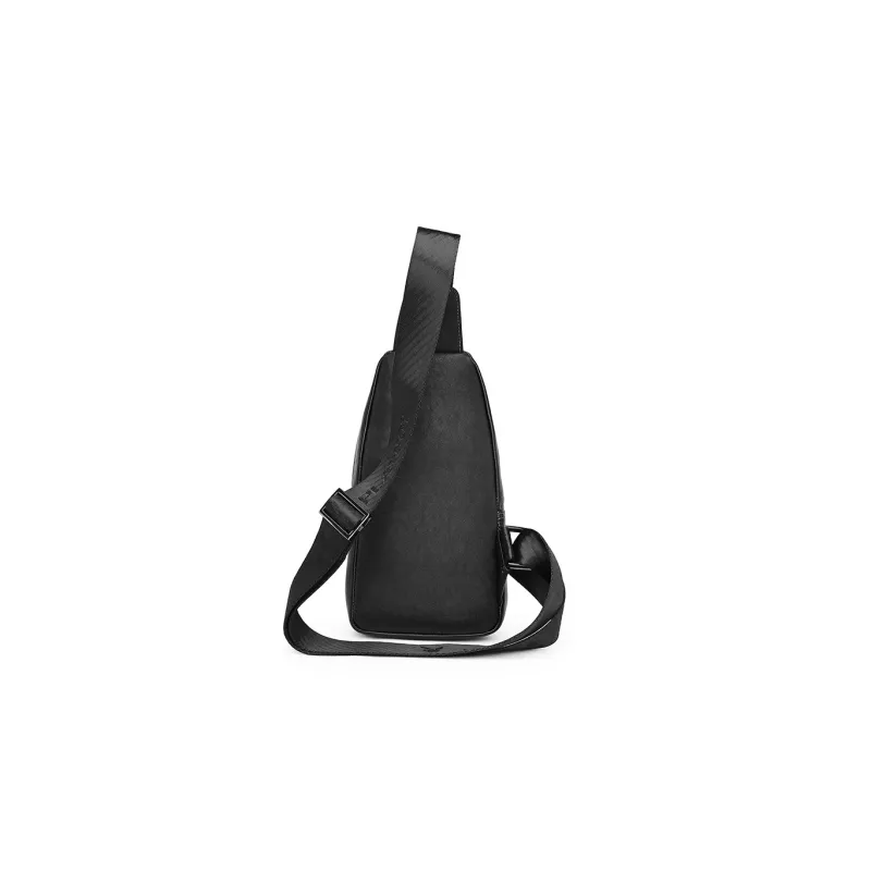 Playboy Top Grain Cow Leather Shoulder Bag, Sling Bag Trumpets Men's Black-2