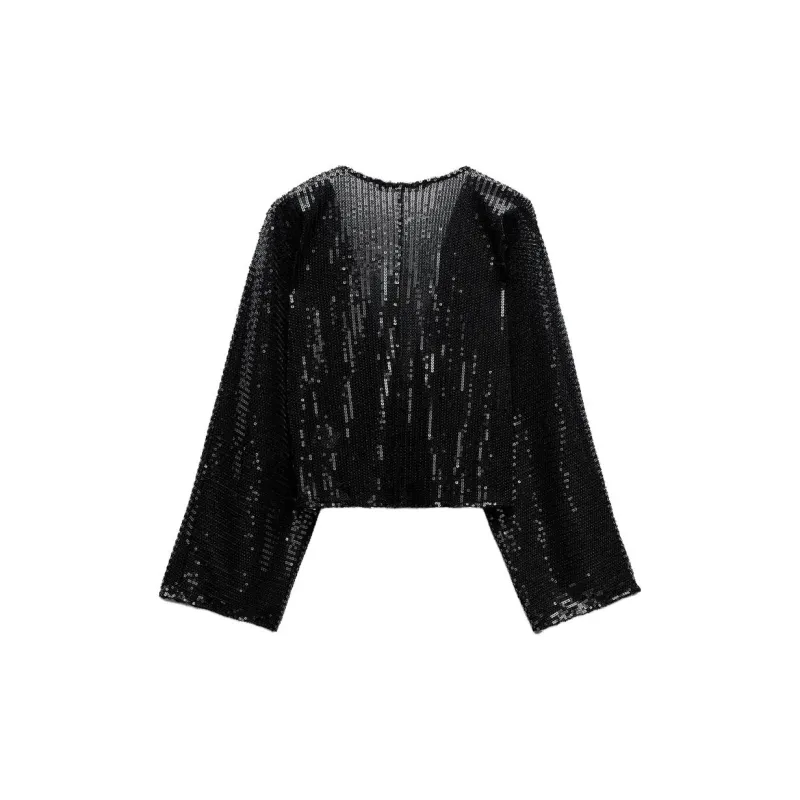 ZARA Crop Tops Women's Black-1