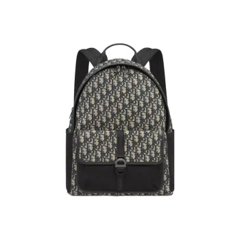 DIOR Oblique Print Backpack Regular Men's Beige & Black