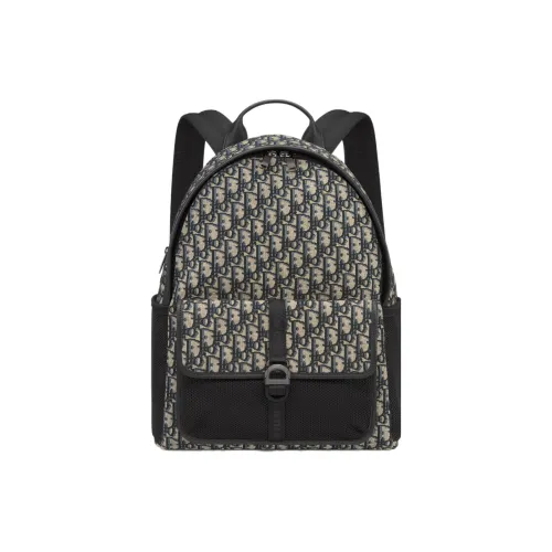DIOR Oblique Print Backpack Regular Men's Beige & Black