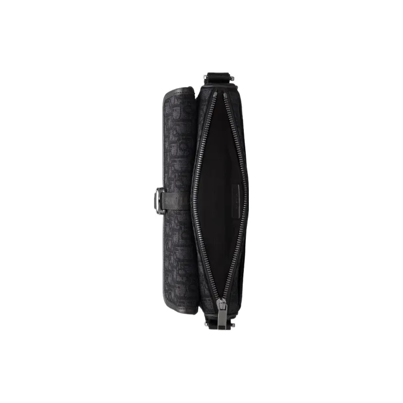 DIOR Oblique Print Shoulder Bag Crossbody Bag Regular Men's Black-3
