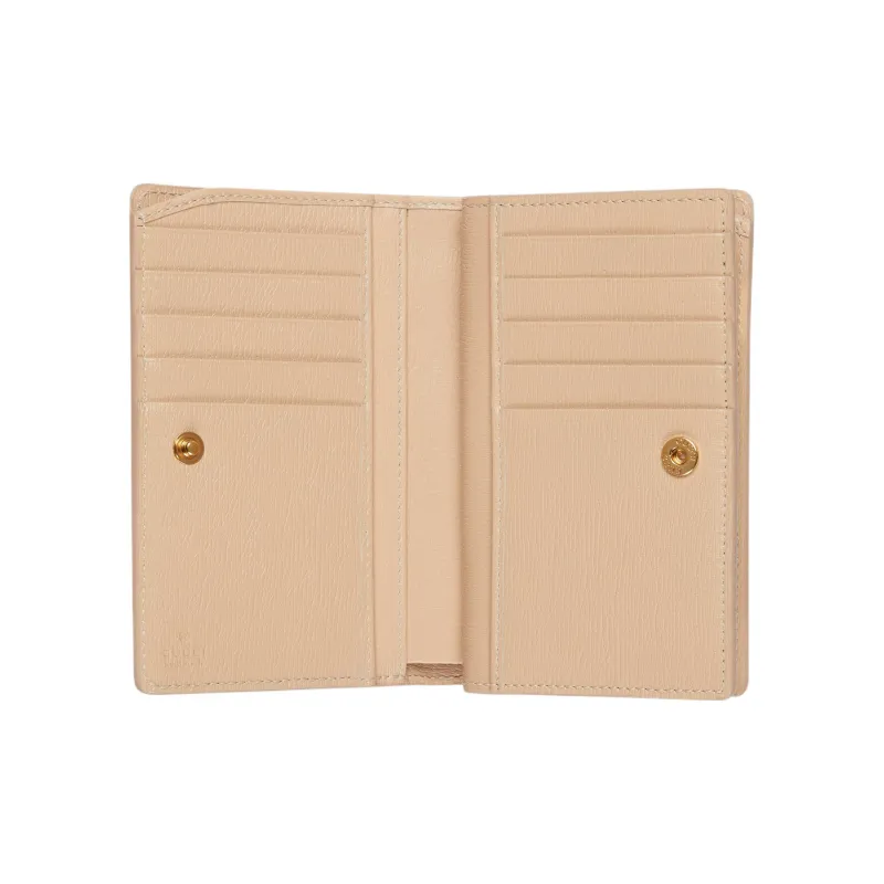 GUCCI Leather Wallet Regular Women's Light Beige-4
