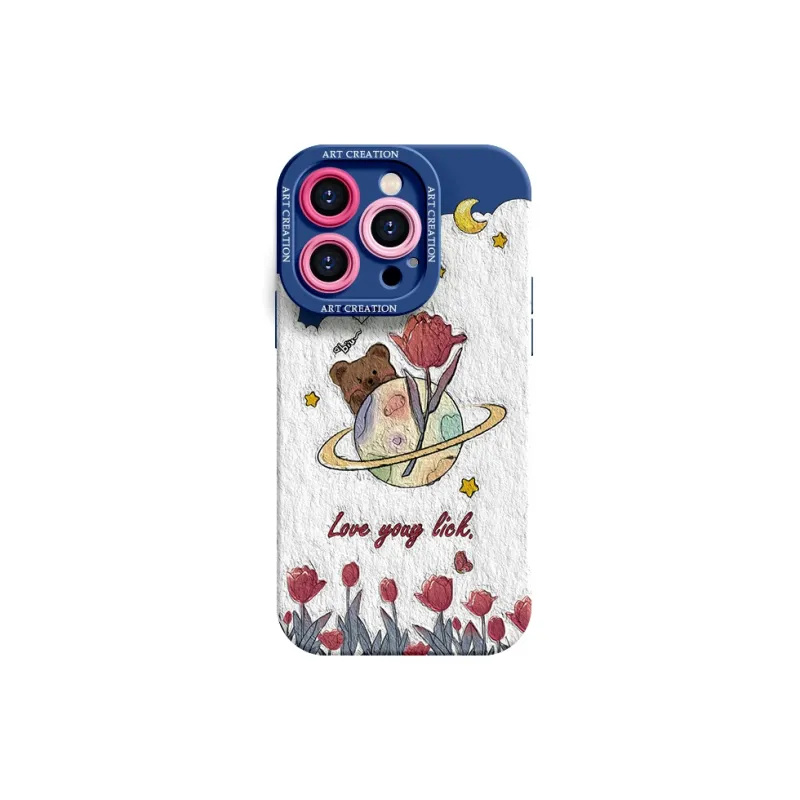 Lingtao Cute Style Phone Cases Apple 15promax/iPhone14plus/13pro/12/11 Eye Planet Tulip-18