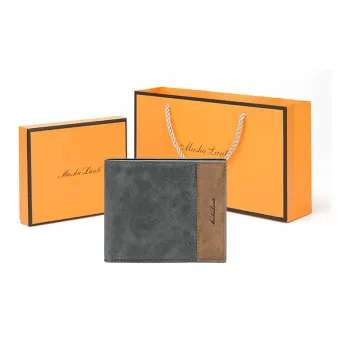 MashaLanti Synthetic Leather Coin Purse Card Holder Wallet Regular Men's Gray With Coffee/Coffee With Gray