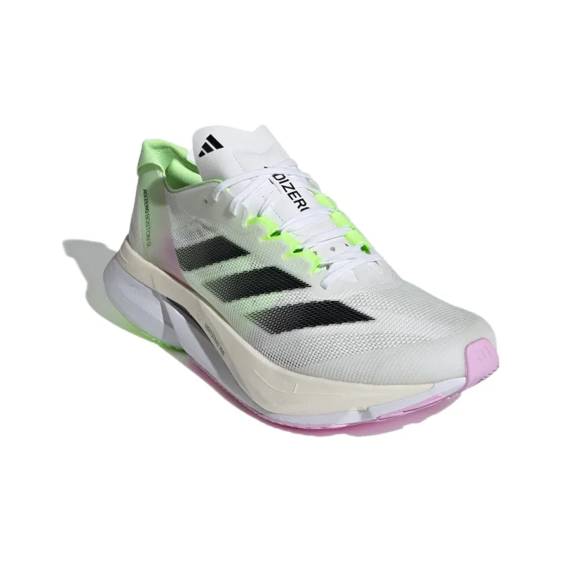 Adidas Adizero Boston 12 Cloud White Core Black Green Spark-2
