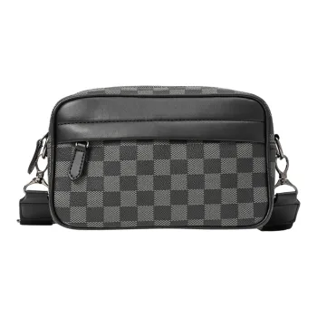 ALNI BITTON PU Leather Crossbody Bag Regular Men's Black/Green/Gray
