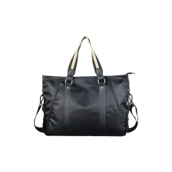Slazenger Nylon One Shoulder Handbag Large Size Unisex Black & Blue