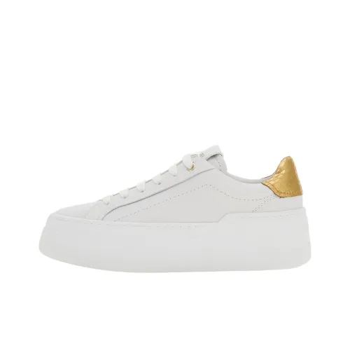 FERRAGAMO Wedge Logo-patch Leather Sneakers