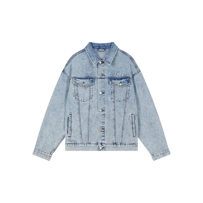 KOUEMGI Denim Jackets Unisex Denim Blue-1