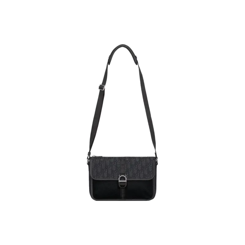 DIOR Oblique Print Shoulder Bag Crossbody Bag Regular Men's Black-4