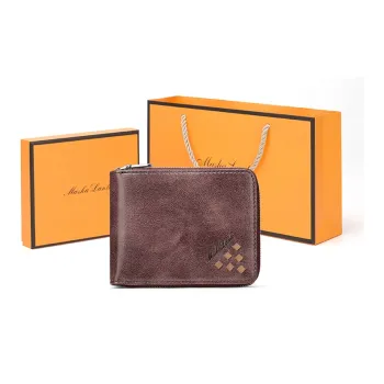 MashaLanti Synthetic Leather Coin Purse Card Holder Wallet Regular Men's Vintage Coffee
