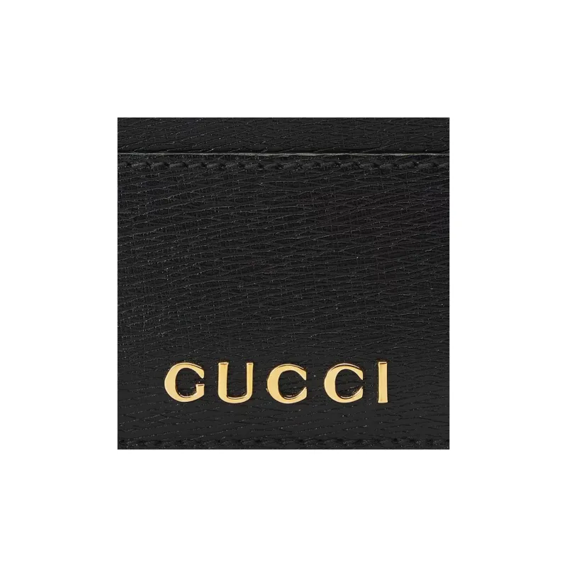 GUCCI Leather Card Holder Regular Women's Black-4