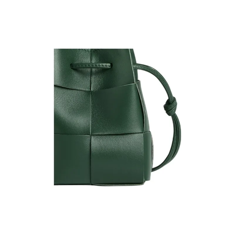 Bottega Veneta CASSETTE Sheepskin With Cow Leather Bucket Bag, Shoulder Bag, Crossbody Bag Mini Women's Rain Tree Green-4