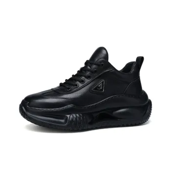 U7 Chunky Sneakers Cushioning Anti Slip And Wear Resistant Height Increasing High Top Casual Shoes Men's Black
