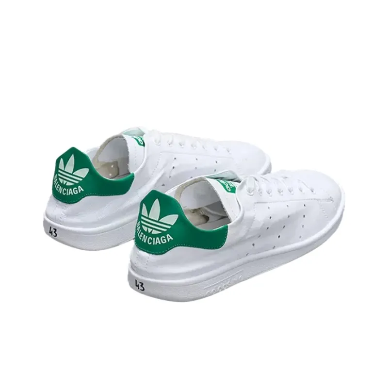 Balenciaga x Adidas Originals STAN SMITH Low Top Skateboard Shoes Unisex White Green-3
