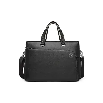 Playboy Cow Leather One Shoulder Handbag Tubas Men's Black
