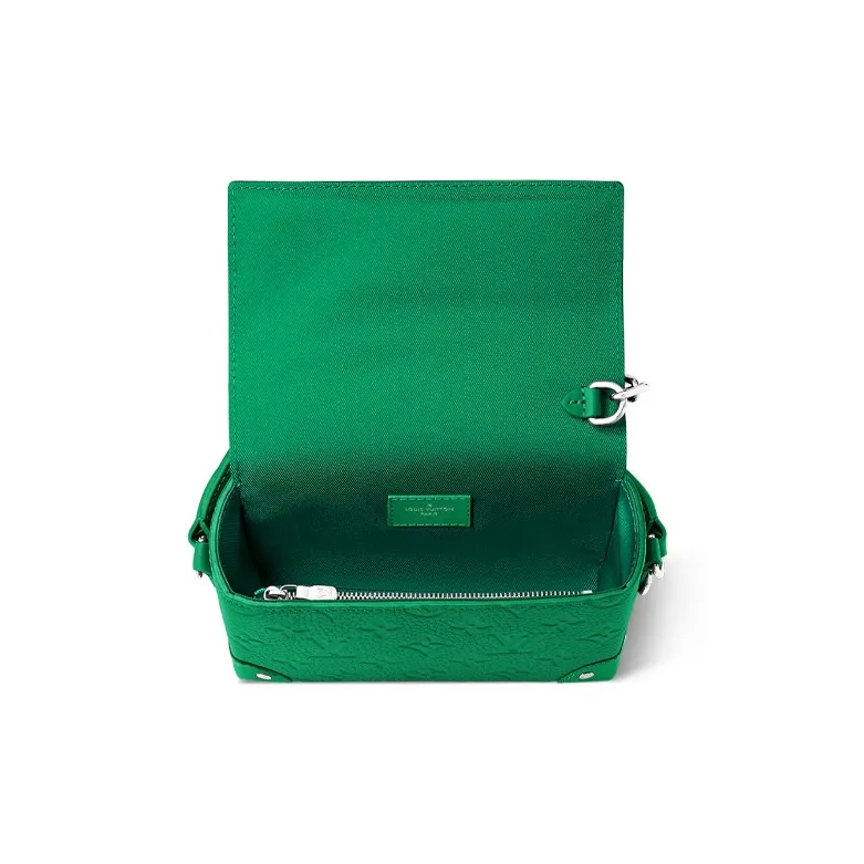 LOUIS VUITTON Steamer Leather Shoulder Bag Crossbody Bag Mini Men's Green-3