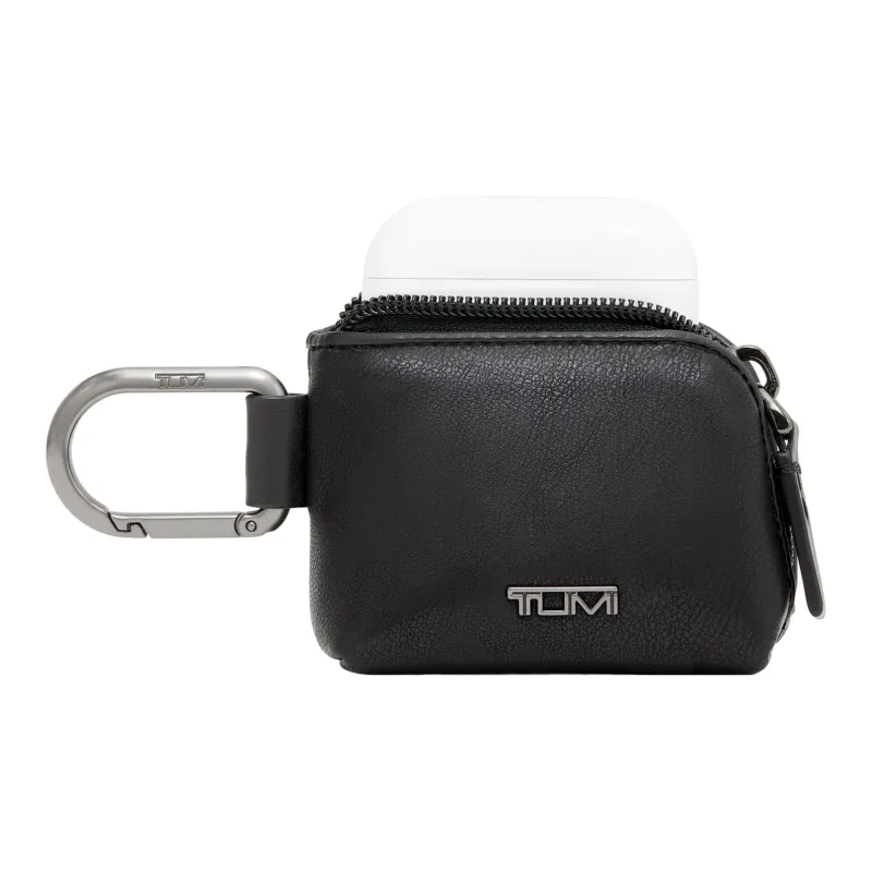 TUMI Leather Storage Bags Earphone Cases Men's Black-2