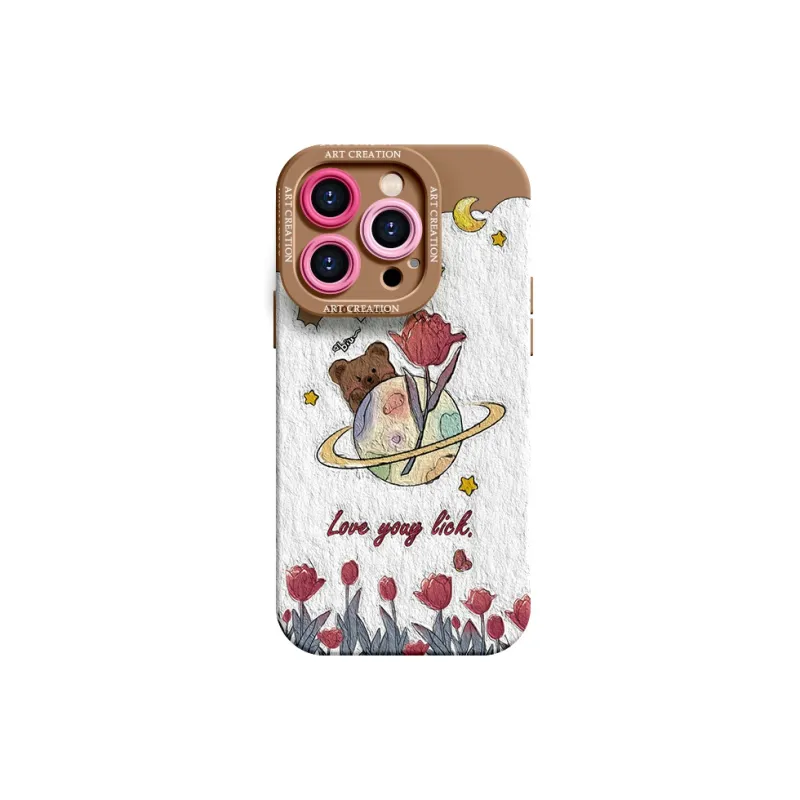 Lingtao Cute Style Phone Cases Apple 15promax/iPhone14plus/13pro/12/11 Eye Planet Tulip-22