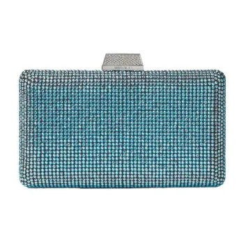 Jimmy Choo Clemmie Patchwork Suede One Shoulder Crossbody Clutches Women's Light Blue