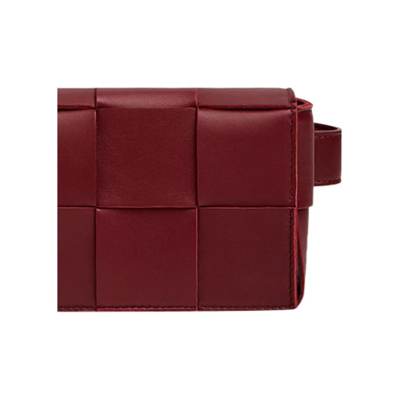 Bottega Veneta Cassette Belt Bag Mini Intreccio Bordeaux-4
