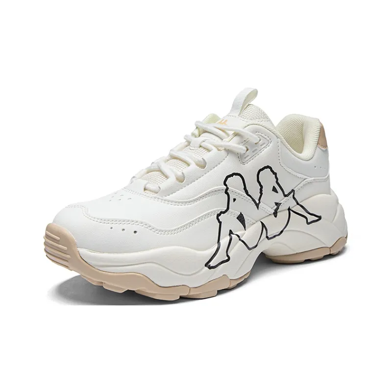 Kappa Height Increasing Wear-Resistant Slip-Resistant High-Top Chunky Sneakers Unisex Winter White/Black-2