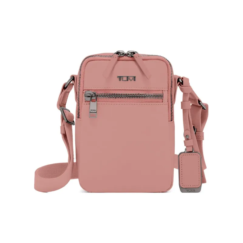 TUMI Nylon Cell Phone Pouch One Shoulder Crossbody Regular Women's Gray Pink-0