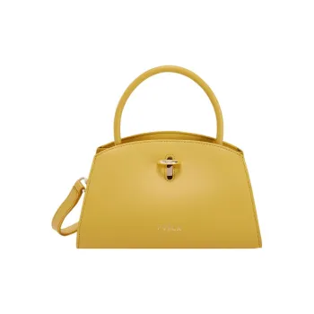 Furla Calfskin Tote Bag Shopping Bag Portable Crossbody Bag Shoulder Bag Mini Women's Honey Yellow