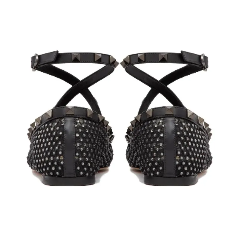 Valentino Garavani Rockstud Rhinestone-embellished Ballerina Shoes-4