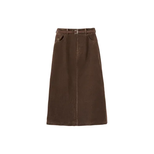 TOUCH Casual Long Skirts Women's Dark Coffee