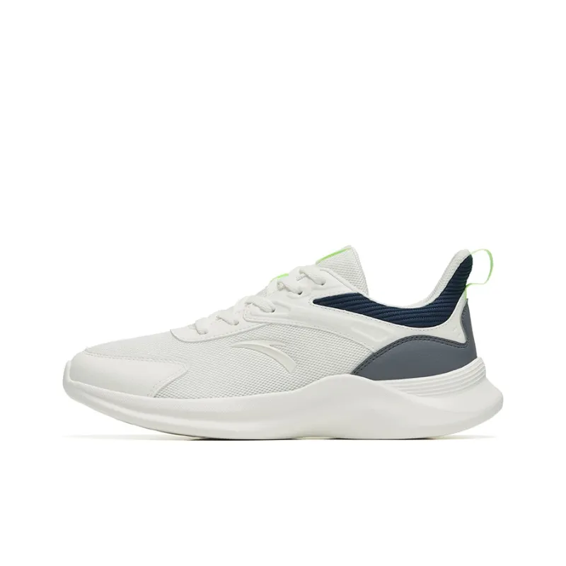 Anta Cushioning Wear Resistant Low Top Running Shoes Men's White Gray-0