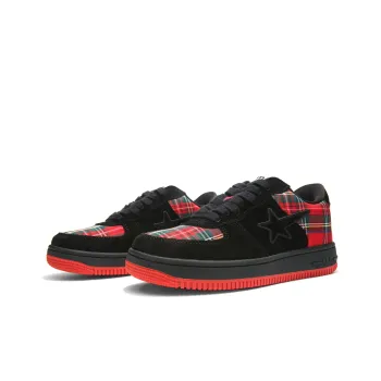 EKM Anti Slip And Wear Resistant Height Increasing Low Top Skateboard Shoes Unisex Red Black