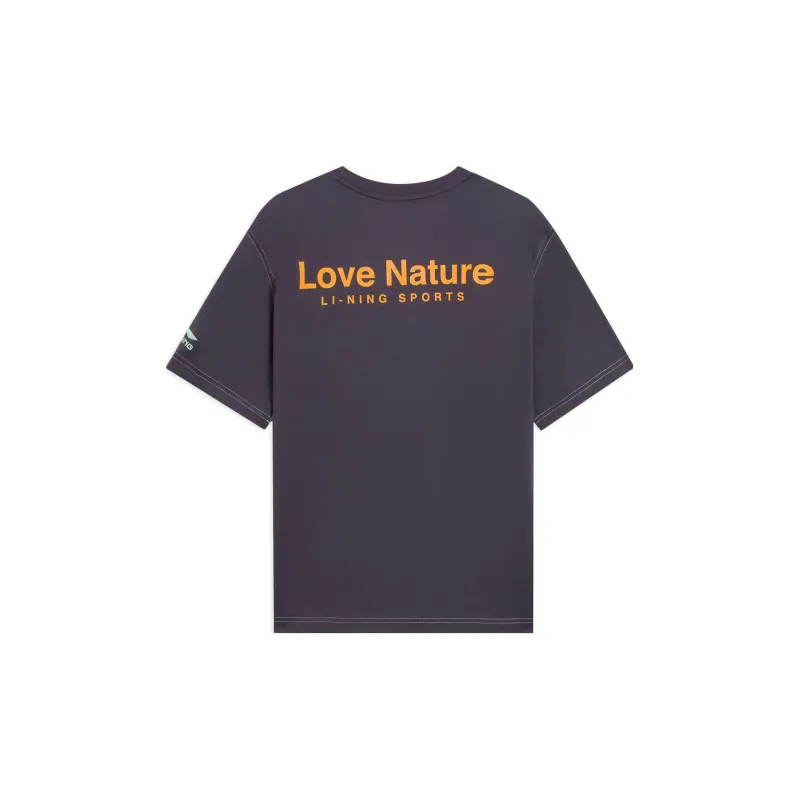 LiNing Drop Shoulder Sleeve T Shirt Men's Young Leaf Green Surface Gray-1