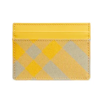 Burberry Polyester Card Clip Card Holder Women's Yellow